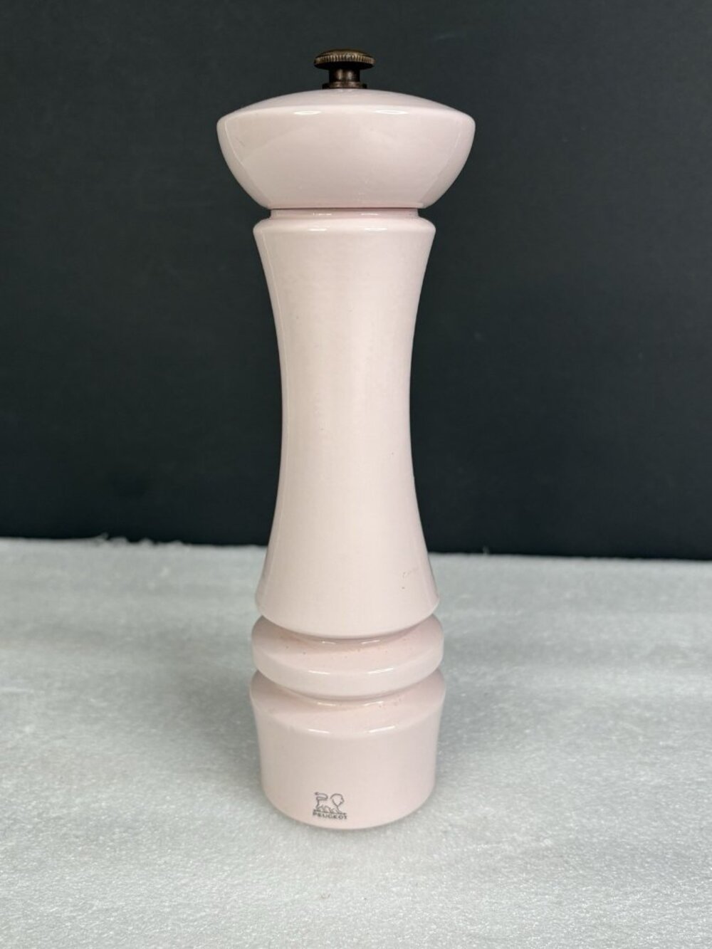 Peugeot Freres Lion Wood Salt Mill 9” Pale Pink France Kitchen Lacquered